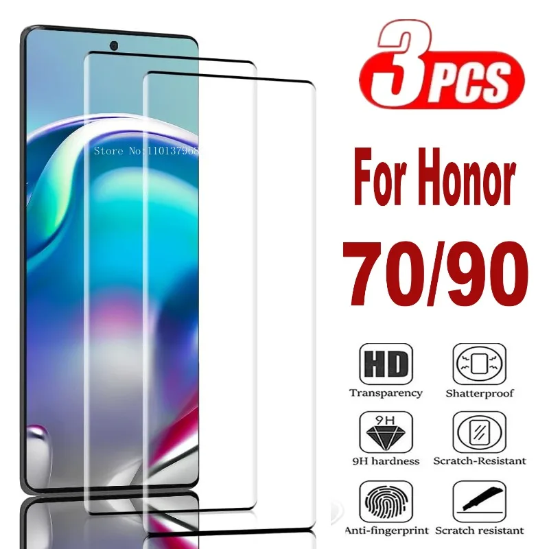 Curved Edge Screen - 3Pcs Tempered Glass For Huawei Honor