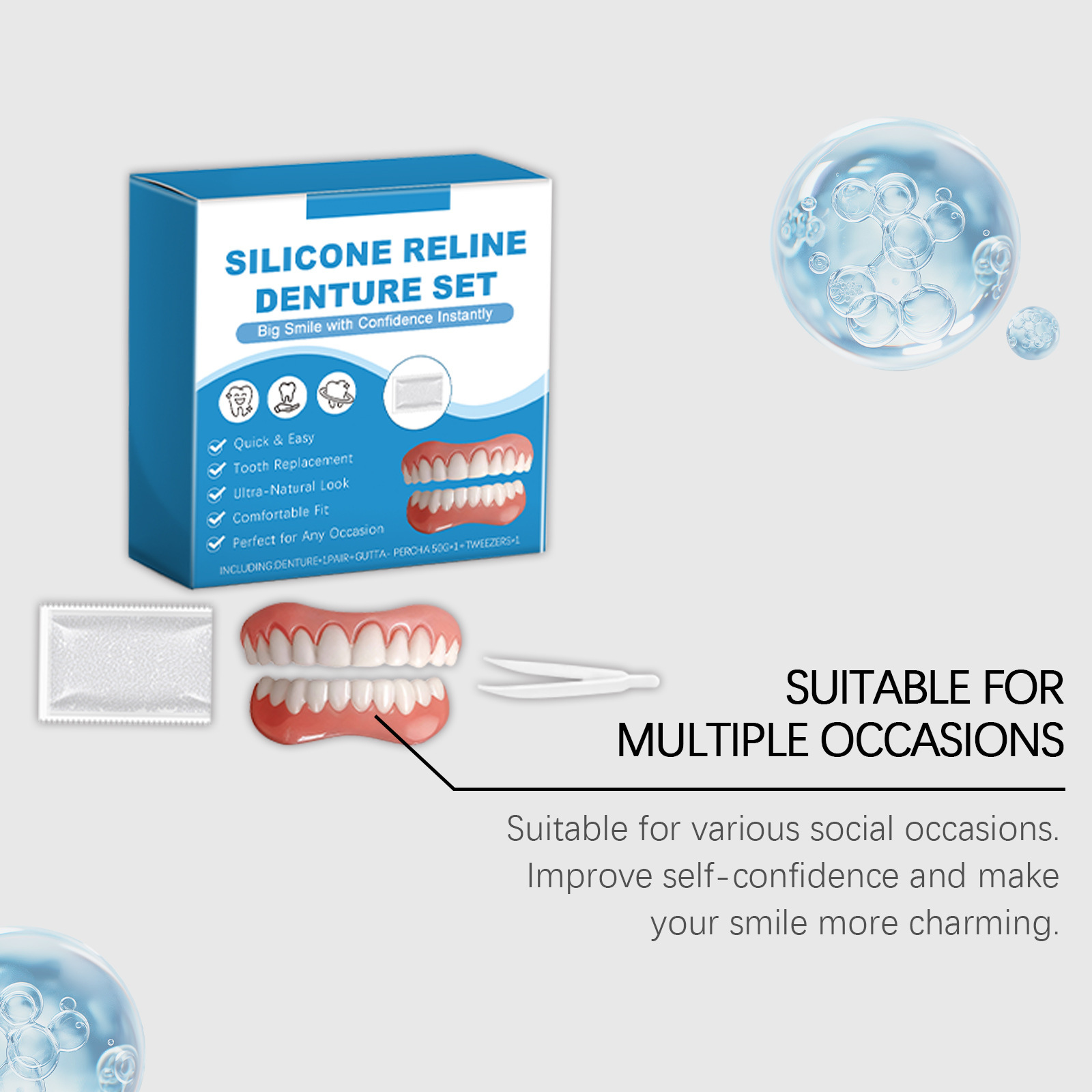 Denture Full Set Over Gums Kit - огляд і ціна Full Cover Adhesive