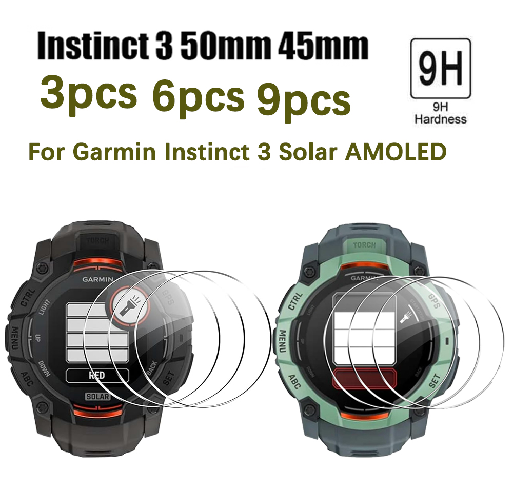 3/6/9pcs For Garmin Instinct 3 - огляд і ціна Tempered Glass Screen 9H