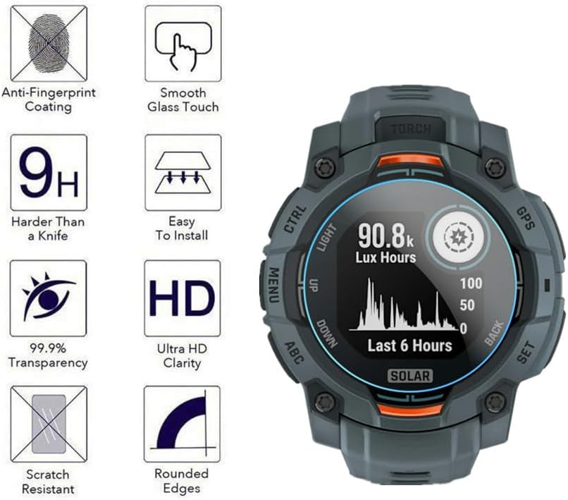 3/6/9pcs For Garmin Instinct 3 - огляд і ціна Tempered Glass Screen 9H