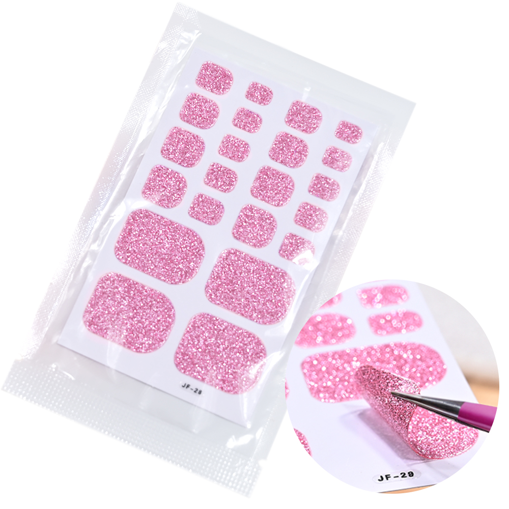 22Tips Pink Glitter Toe Nail S - огляд і ціна Full Cover Adhesive